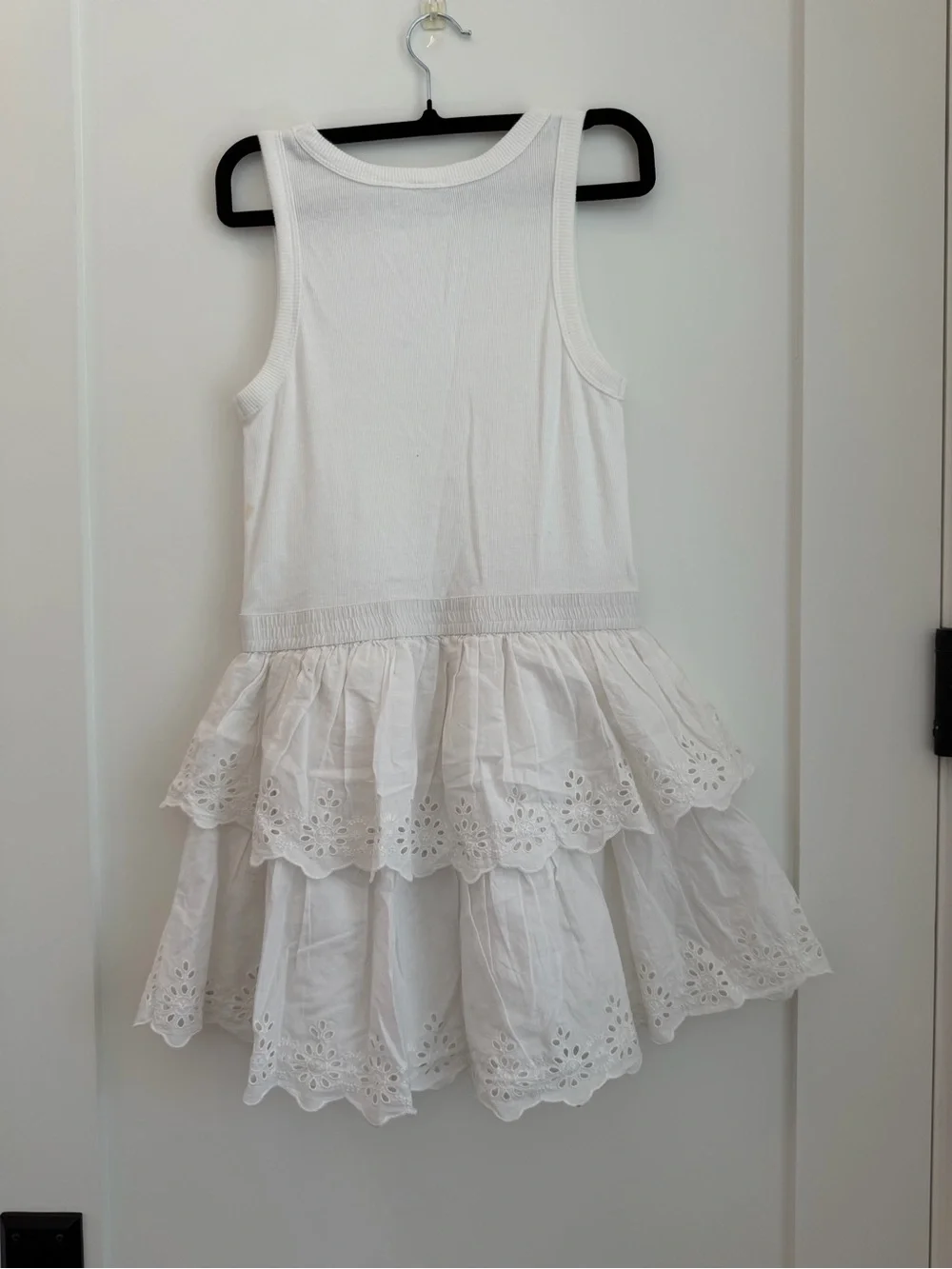 Gap Kids White Eyelet Tiered Tank Dress for Girls